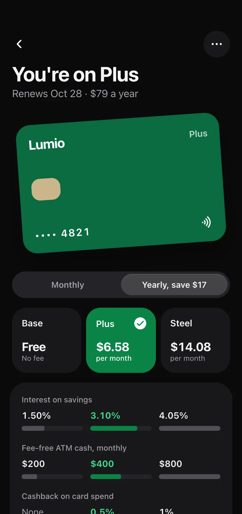 Plan Management screen
